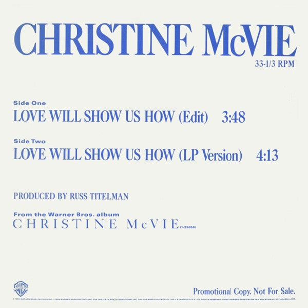 Christine McVie : Love Will Show Us How (12", Promo)