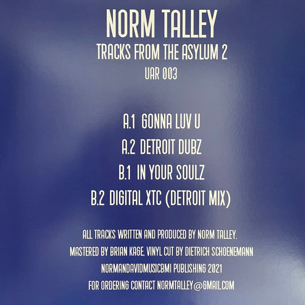 Norm Talley : Tracks From The Asylum 2 (12")