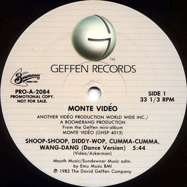 Monte Video & The Cassettes : Shoop-Shoop, Diddy-Wop, Cumma-Cumma, Wang-Dang (12", Promo)