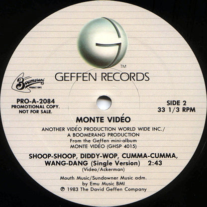Monte Video & The Cassettes : Shoop-Shoop, Diddy-Wop, Cumma-Cumma, Wang-Dang (12", Promo)