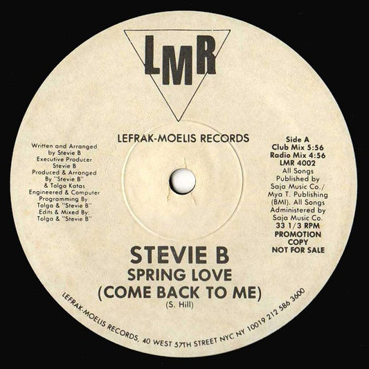 Stevie B : Spring Love (Come Back To Me) (12", Promo)