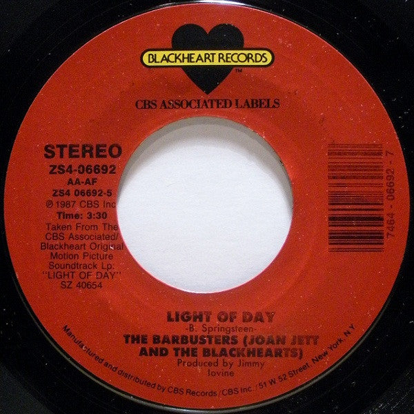 The Barbusters / Joan Jett And The Blackhearts* : Light Of Day (7", Styrene)