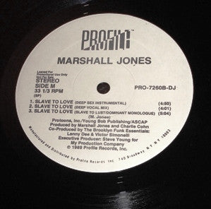 Marshall Jones (2) : Slave To Love (12", Promo)
