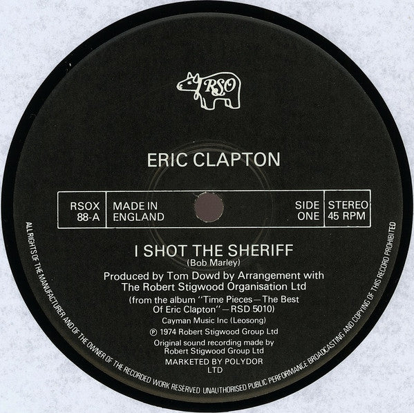 Eric Clapton : I Shot The Sheriff (12", Single, RE)