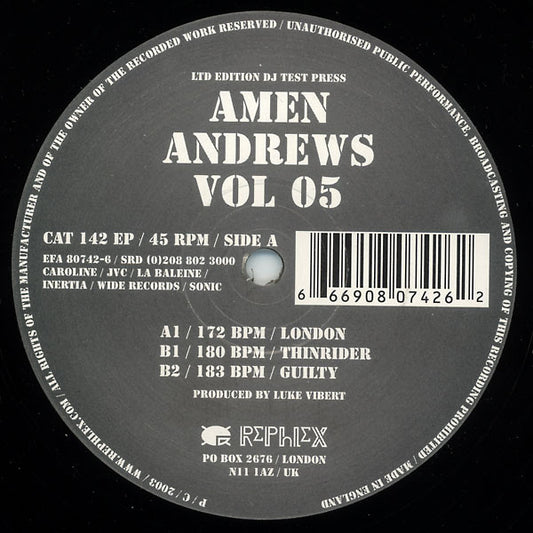Amen Andrews : Vol 05 (12", EP, Ltd)
