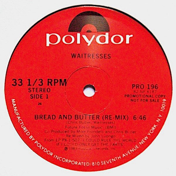The Waitresses : Bread And Butter (12", Promo)