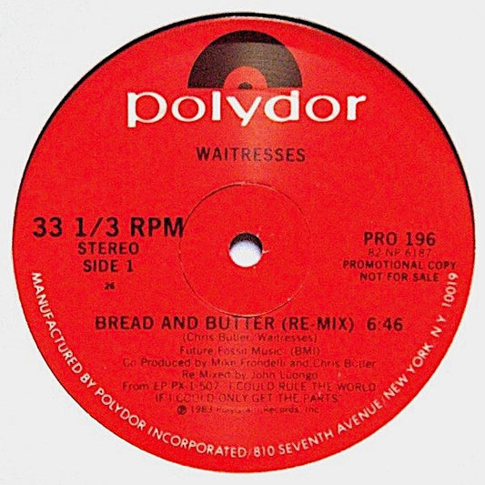 The Waitresses : Bread And Butter (12", Promo)
