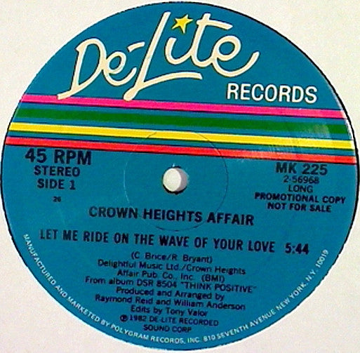 Crown Heights Affair : Let Me Ride On The Wave Of Your Love (12", Promo)