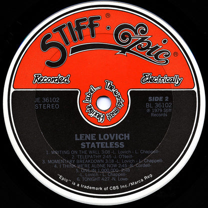 Lene Lovich : Stateless (LP, Album, Pit)