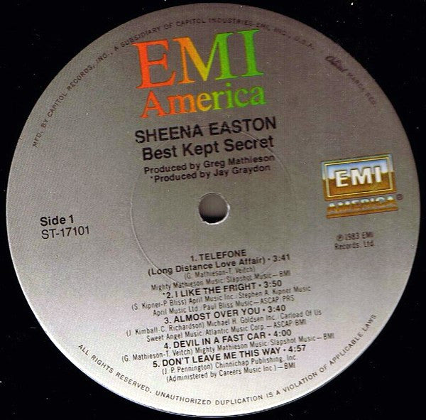 Sheena Easton : Best Kept Secret (LP, Album, Win)