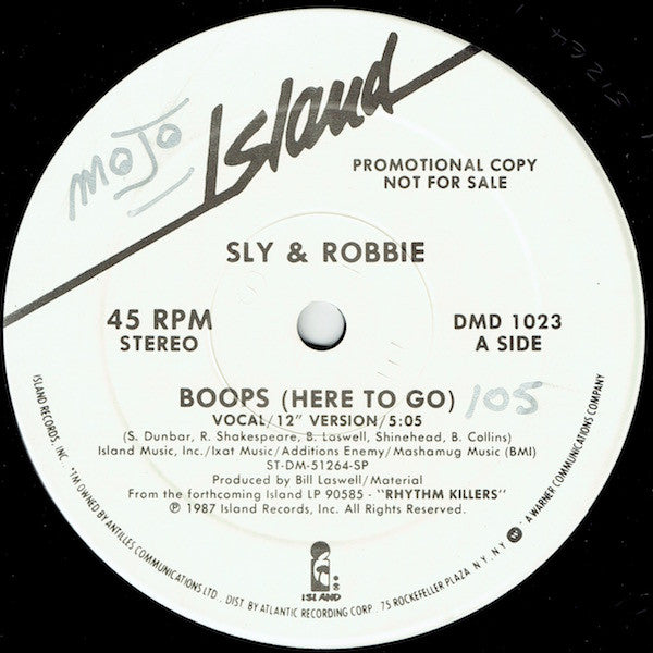 Sly & Robbie : Boops (Here To Go) (12", Promo)