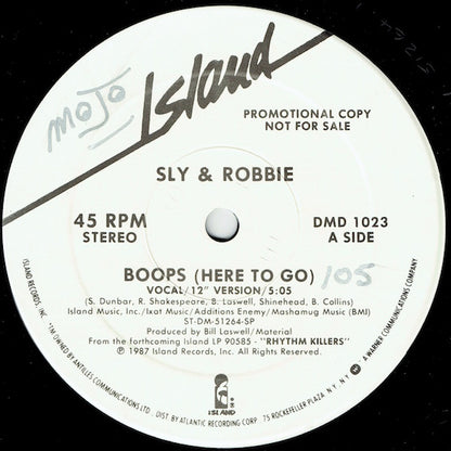 Sly & Robbie : Boops (Here To Go) (12", Promo)