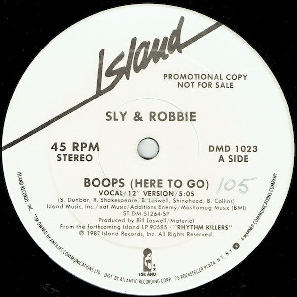 Sly & Robbie : Boops (Here To Go) (12", Promo)