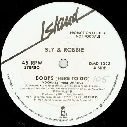 Sly & Robbie : Boops (Here To Go) (12", Promo)