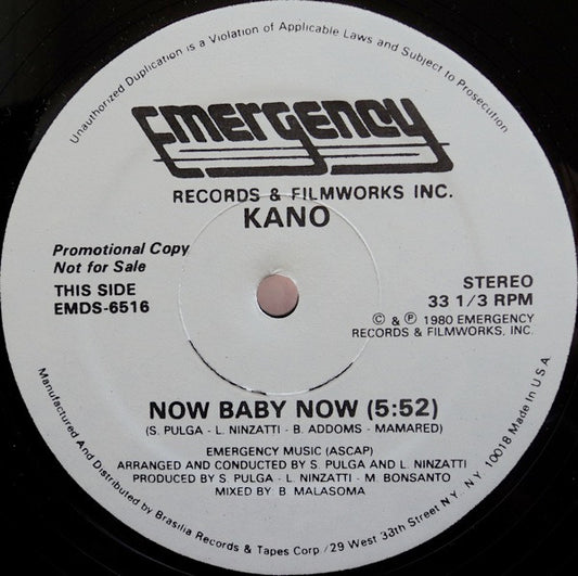 Kano : Now Baby Now / Super Extra Sexy Sign (12", Promo)