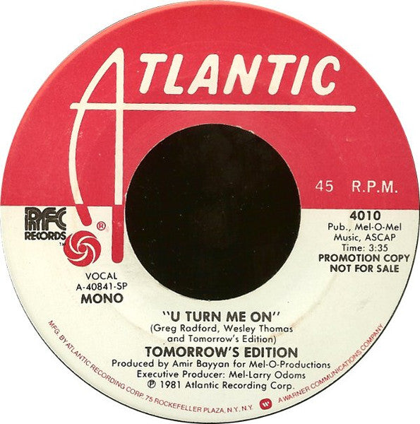 Tomorrow's Edition : U Turn Me On (7", Mono, Promo)