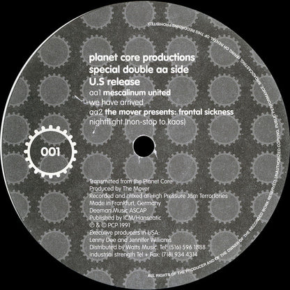 Mescalinum United / The Mover : Planet Core Productions Special Double AA Side (12")