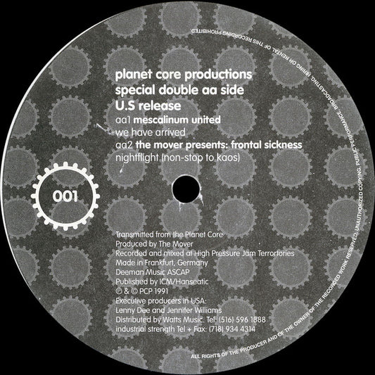 Mescalinum United / The Mover : Planet Core Productions Special Double AA Side (12")