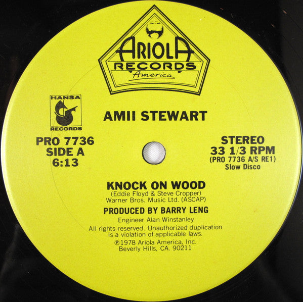 Amii Stewart : Knock On Wood (12", Promo)