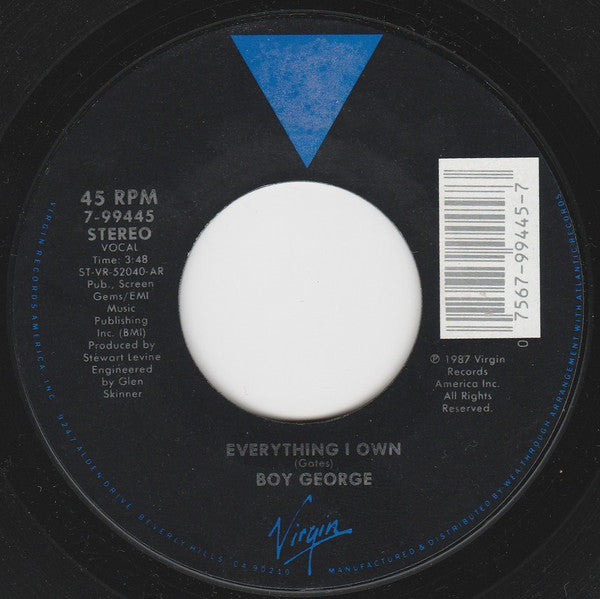 Boy George : Everything I Own (7", Single)