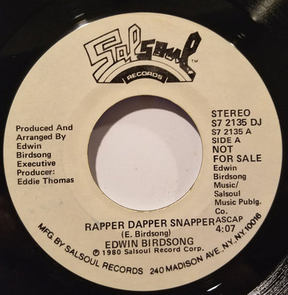 Edwin Birdsong : Rapper Dapper Snapper (7", Single, Mono, Promo)