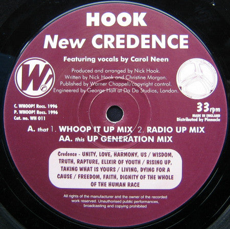 Hook (3) Featuring Carol Neen : New Credence (12")