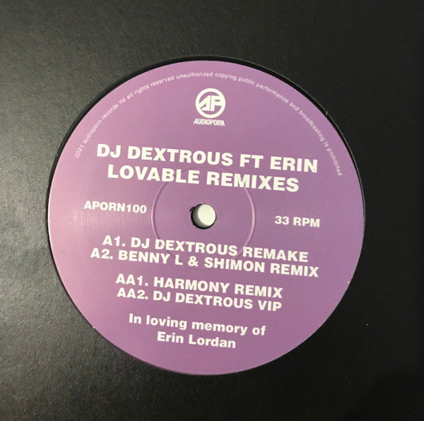 DJ Dextrous* Ft. Erin* : Lovable Remixes (12")