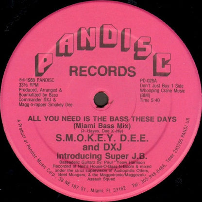 S.M.O.K.E.Y. D.E.E.* And DXJ Introducing Super J.B. : All You Need Is The Bass These Days (12", Red)