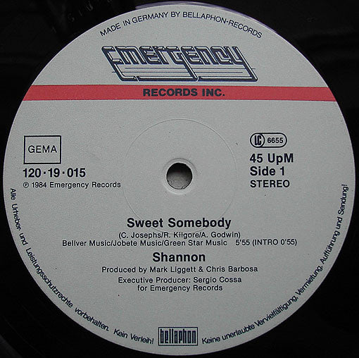 Shannon : Sweet Somebody / My Heart's Divided (12")