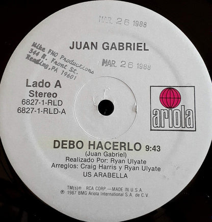 Juan Gabriel : Debo Hacerlo (12", Single)