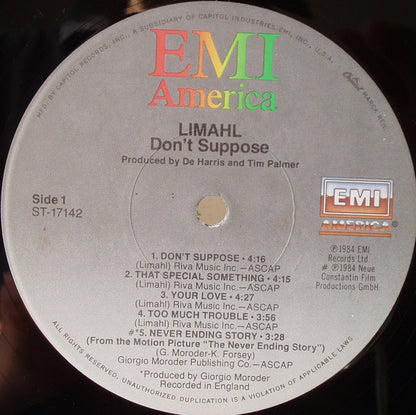 Limahl : Don't Suppose (LP, Album)