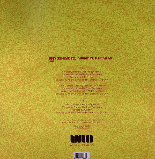 Yoshimoto (2) : I Want Yu 2 Hear Me (12")