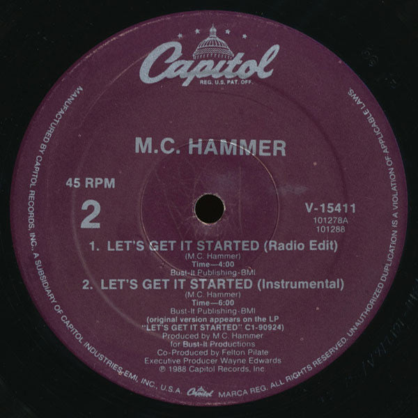 M.C. Hammer* : Let's Get It Started (12")