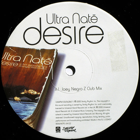 Ultra Naté : Desire (Joey Negro/Kerri Chandler/Dubaholics Mixes) (12")