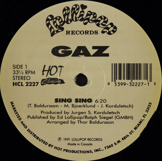 Gaz / Disco Circus : Sing Sing / Over And Over (12")