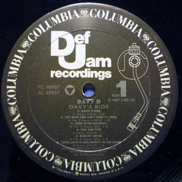 Davy D Featuring Hurricane (2) : Davy's Ride (LP, Album)