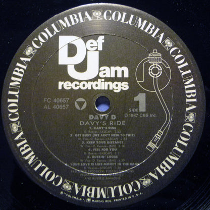 Davy D Featuring Hurricane (2) : Davy's Ride (LP, Album)