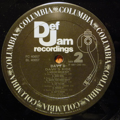 Davy D Featuring Hurricane (2) : Davy's Ride (LP, Album)