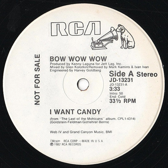 Bow Wow Wow : I Want Candy (12", Promo)