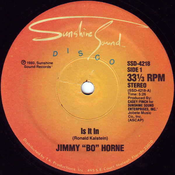Jimmy "Bo" Horne : Is It In / I Wanna Go Home With You (12")