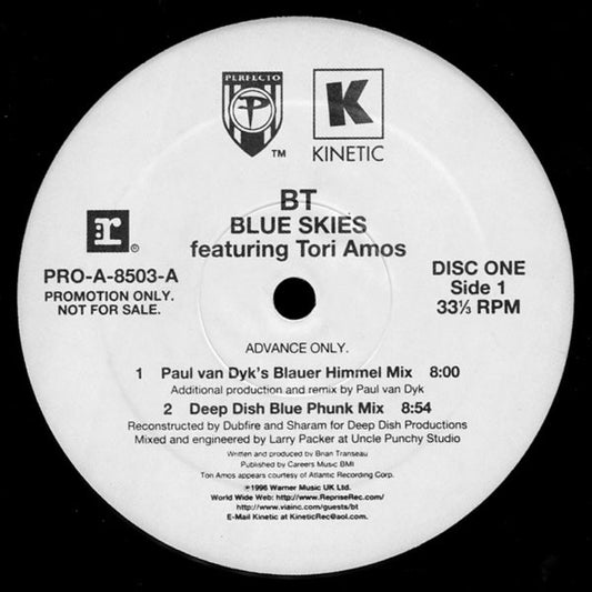 BT Featuring Tori Amos : Blue Skies (2x12", Advance, Promo)
