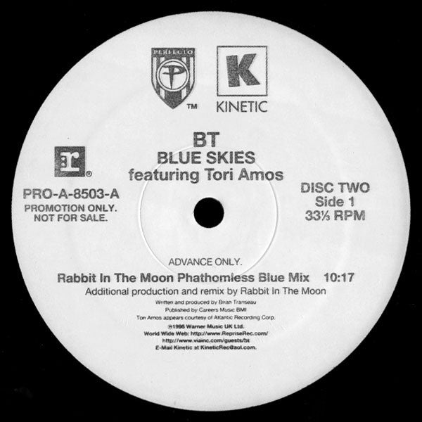 BT Featuring Tori Amos : Blue Skies (2x12", Advance, Promo)