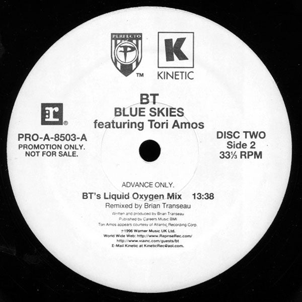 BT Featuring Tori Amos : Blue Skies (2x12", Advance, Promo)