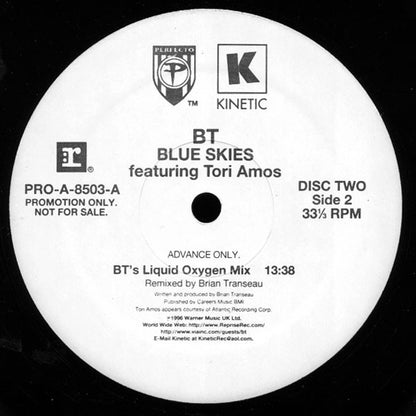 BT Featuring Tori Amos : Blue Skies (2x12", Advance, Promo)
