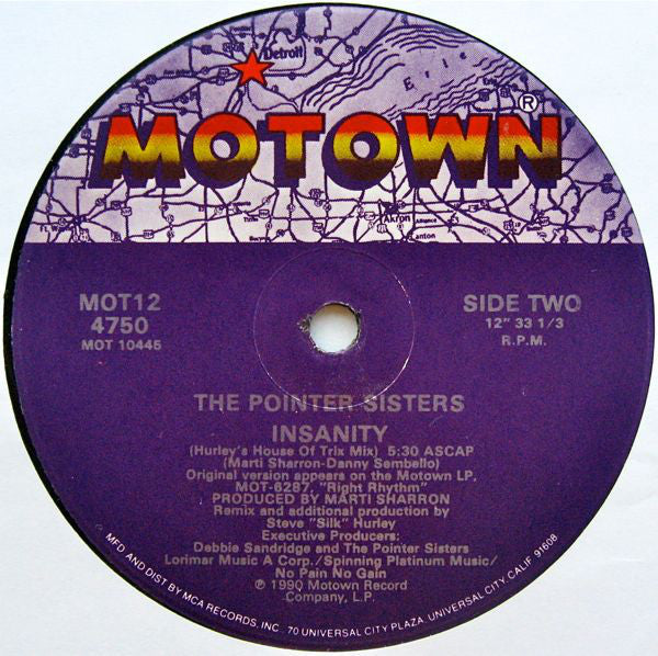 The Pointer Sisters* : Insanity (12", Single)