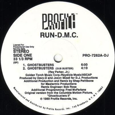 Run DMC* : Ghostbusters (12", Promo)