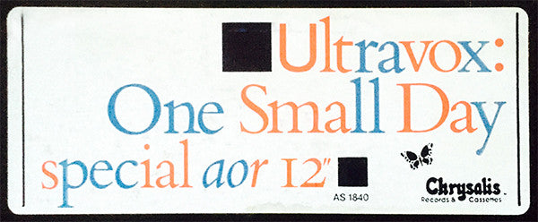 Ultravox : One Small Day (12", Promo)