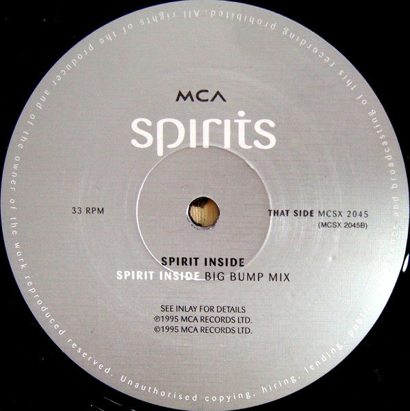 Spirits : Spirit Inside (Bump & C.J. Mackintosh Mixes) (12")