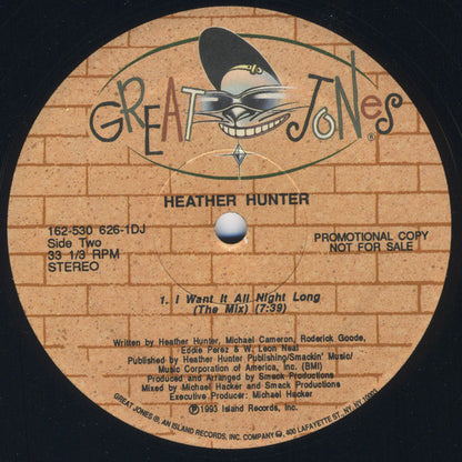 Heather Hunter : I Want It All Night Long (12", Promo)