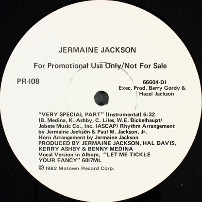 Jermaine Jackson : Very Special Part (12", Promo)